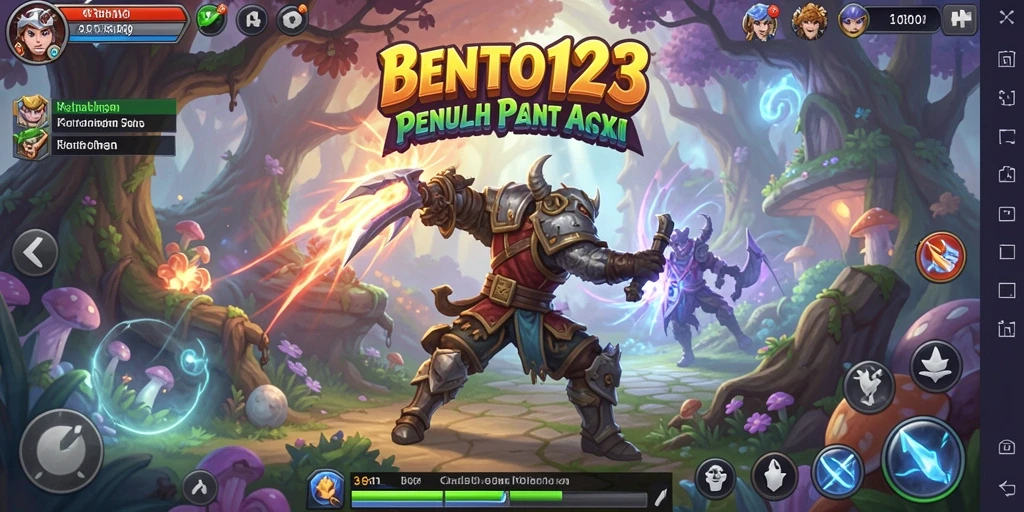 Screenshot gameplay BENTO123 menampilkan aksi pertarungan yang intens.