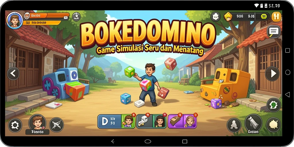 Tampilan gameplay BOKEDOMINO yang menarik dan seru.