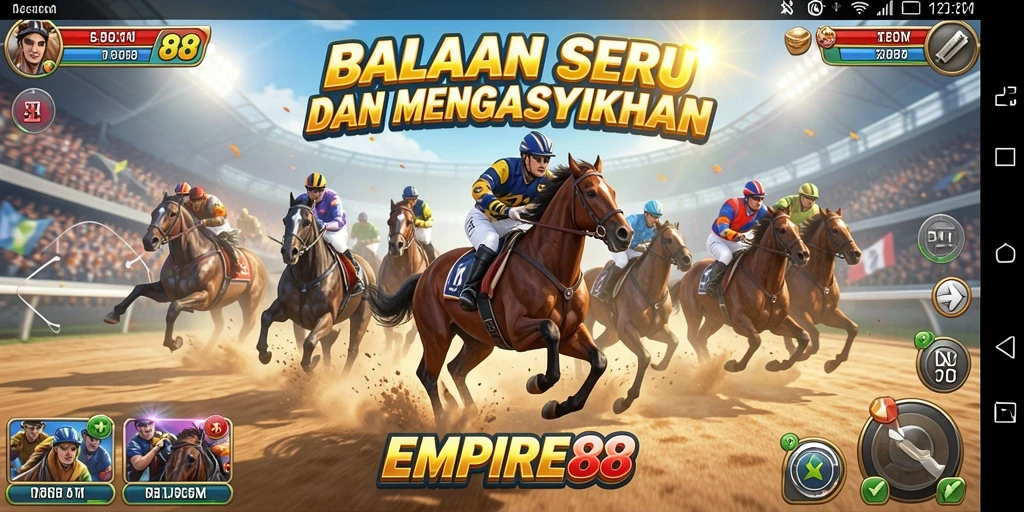 Tampilan permainan EMPIRE88 dengan mobil-mobil balap yang cepat.