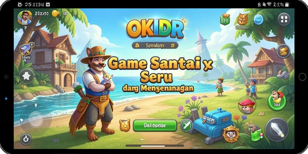 Tampilan gameplay <strong>OKIDR</strong> yang ceria dan penuh warna.