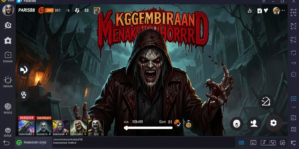 Tampilan gameplay mencekam dari PARIS88 yang menampilkan suasana horror yang intens.