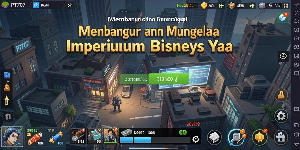 Tampilan utama gameplay PT707 dengan berbagai bisnis yang dikelola.