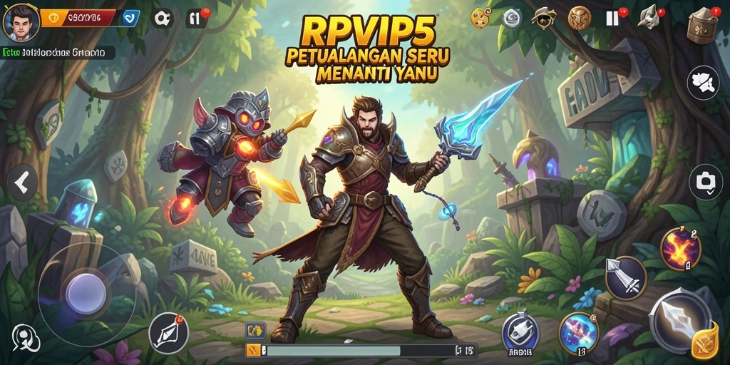 Screenshot utama RPVIP5 menampilkan aksi seru dalam gameplay Adventure.