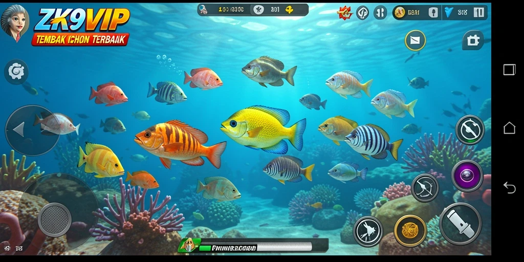 Gameplay seru ZK9VIP saat menangkap ikan di lautan.