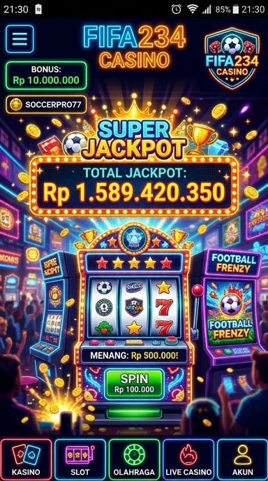 Tampilan antarmuka aplikasi fifa234 yang menarik dan mudah dipahami.